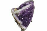 Amethyst Geode Section With Metal Stand - Uruguay #153599-2